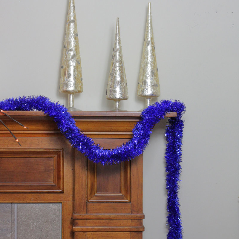 Guirlande de Noël Tinsel - non éclairée, 50' L x 2.5" W, Bleu