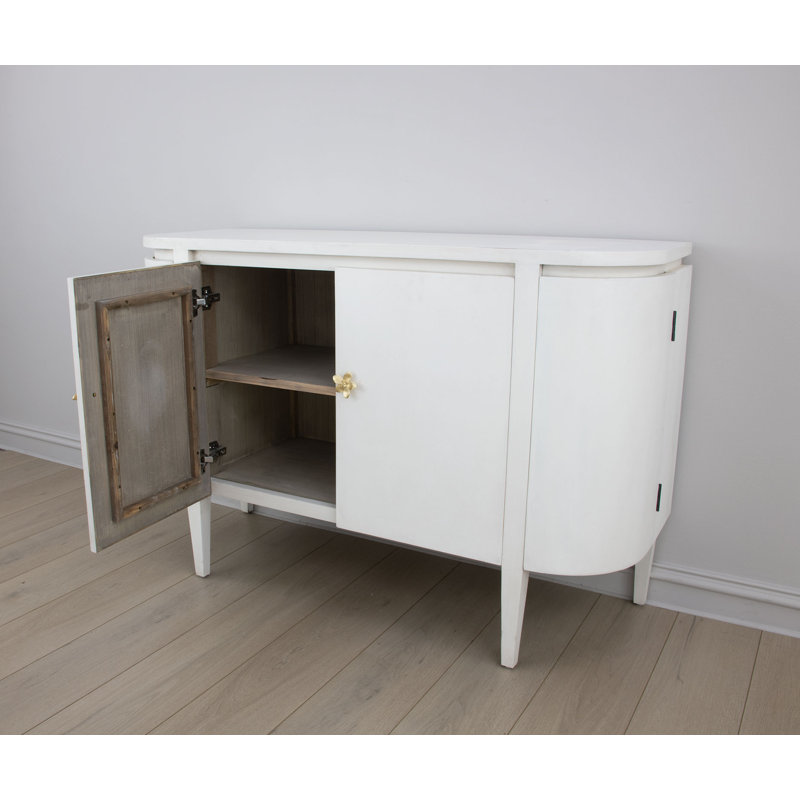 Octavia Solid Wood Accent Cabinet, Distressed White