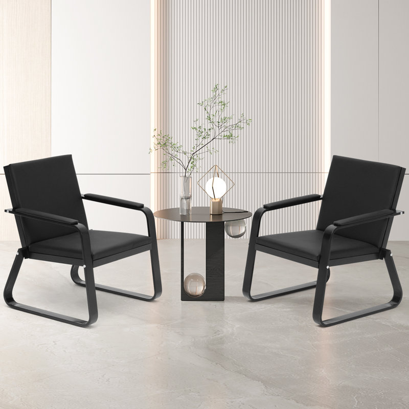 Chaise de salle d'attente empilable en similicuir avec structure en métal