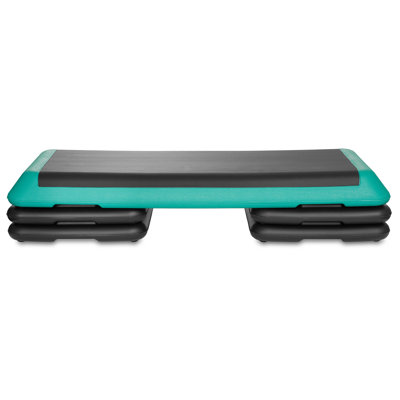 Aerobic Exercise Adjustable Step Platform - 42.5-in w 4 Risers - Green