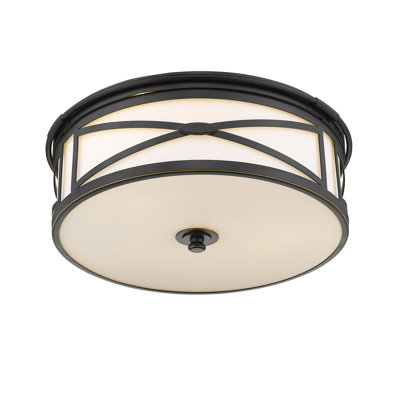 Plafonnier encastré 3 lumières bronze foncé avec abat-jour 