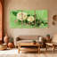 Ensemble de 3 reproductions d'art sur toile, roses et roses blanches sur fond vert-656848465