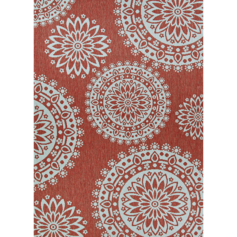 Tapis intérieur / extérieur orange / brun Ahijah, Rectangle 2 pi x 3 pi 7 po