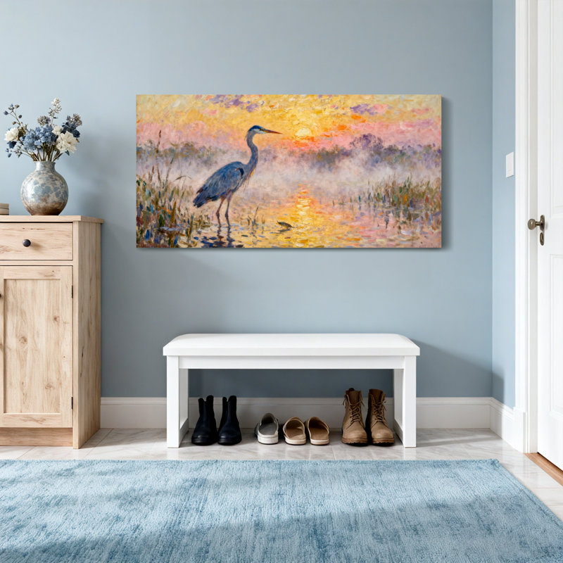 Reproduction d'art sur toile, "Sunset", H 16 po x l 32 po