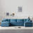 136" Chenille U Shaped Sectional Sofa Cloud Couch With Movable Ottoman-145719278