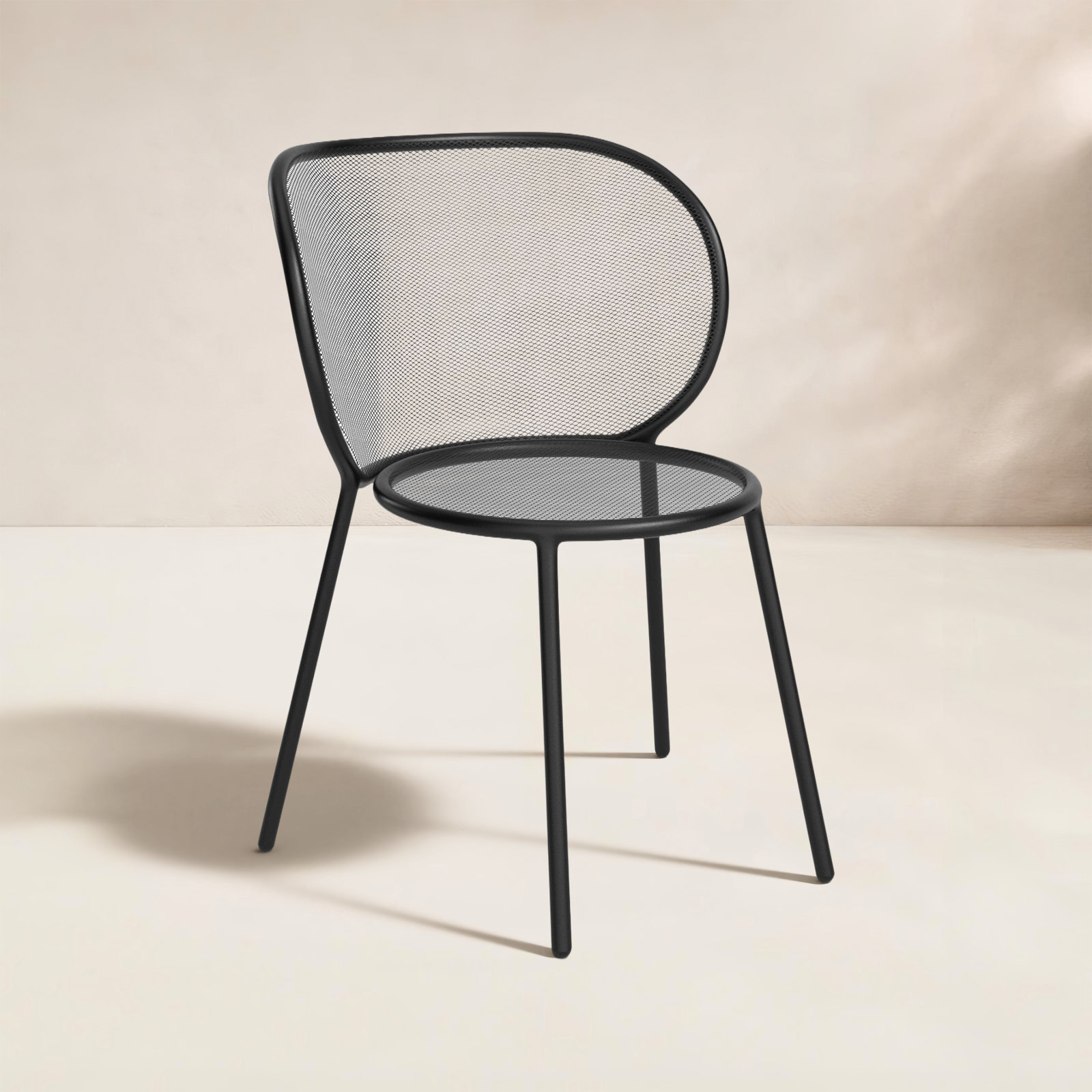 Abberton Premium All-Weather Wicker Outdoor Stacking Dining Side Chair, Black