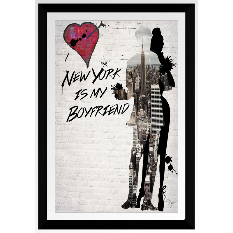 « new york is my boyfriend », reproduction d’impression sur toile, H 39,5 po x l 27,5 po x P 0,75 po
