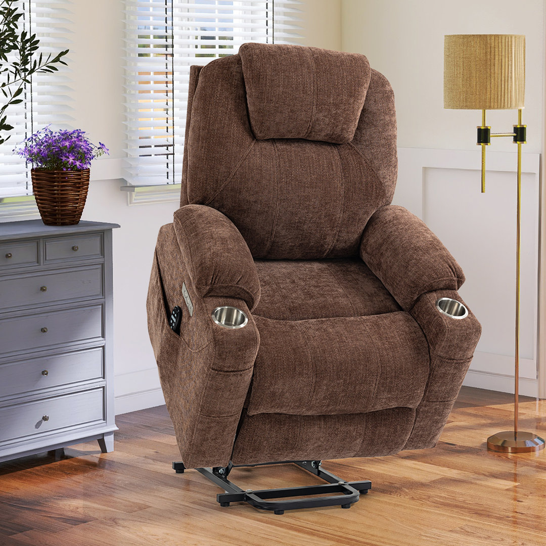 Brisen Jallier 35.43" W Power Recliner, Liftable, Massage, Heater, Cup Holder Latitude Run® Body 
