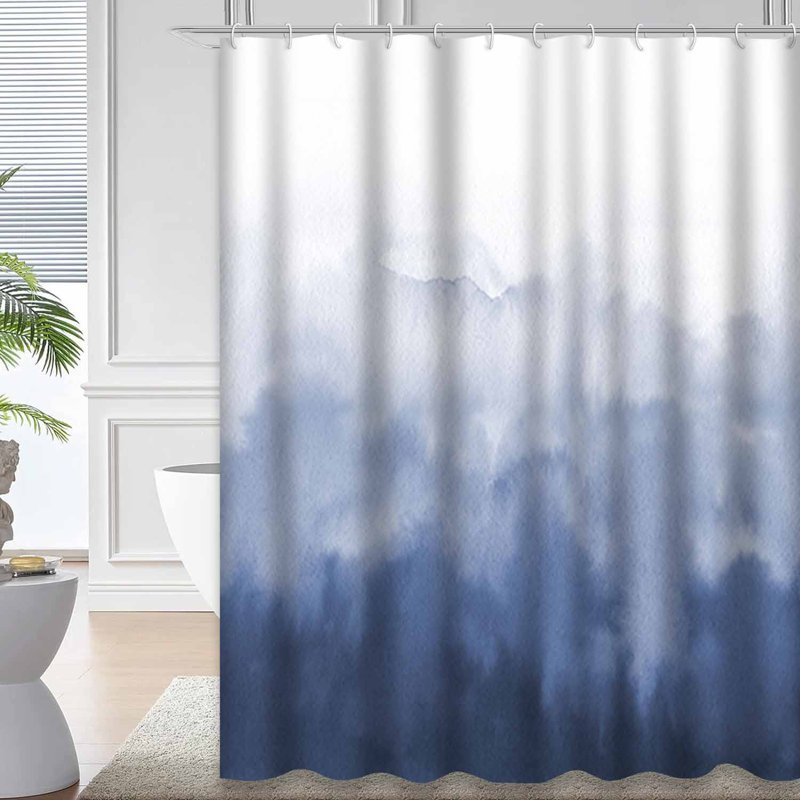 Rideau de douche avec 12 crochets Watercolor, L 72 po x l 72 po