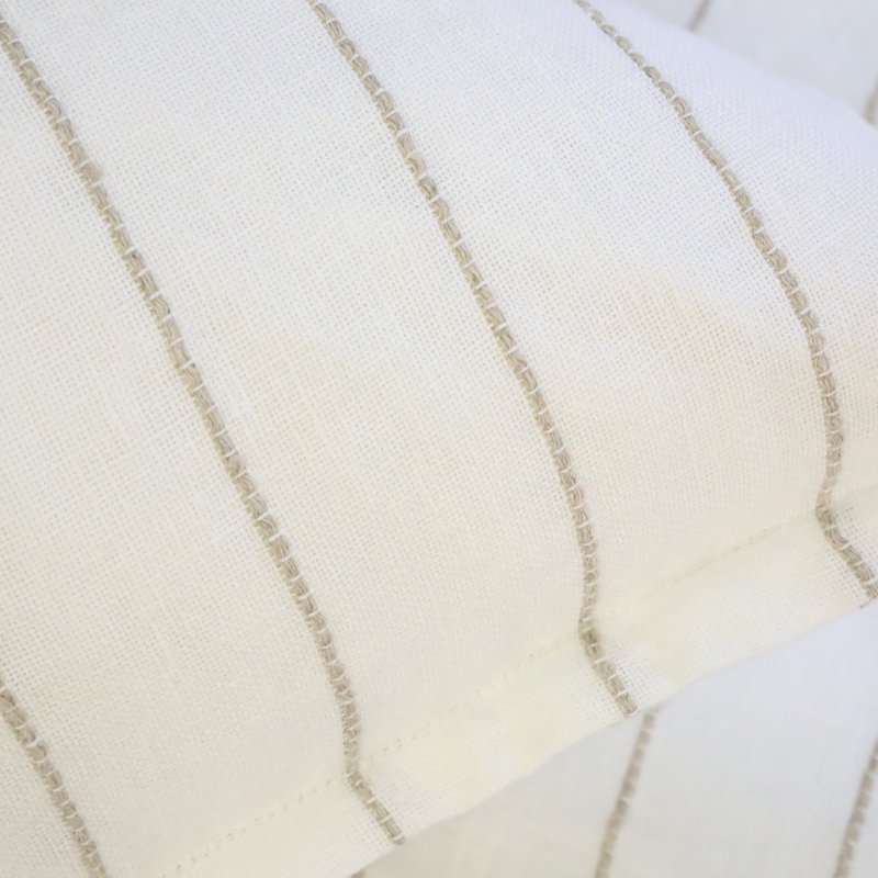 Blake Linen Shams, Euro, White/Natural