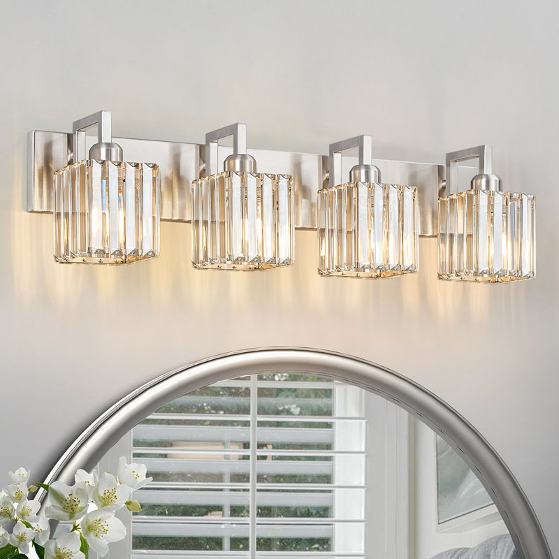 Lumière de coiffeuse Kyneisha, Quatre lumières, Nickel sablé