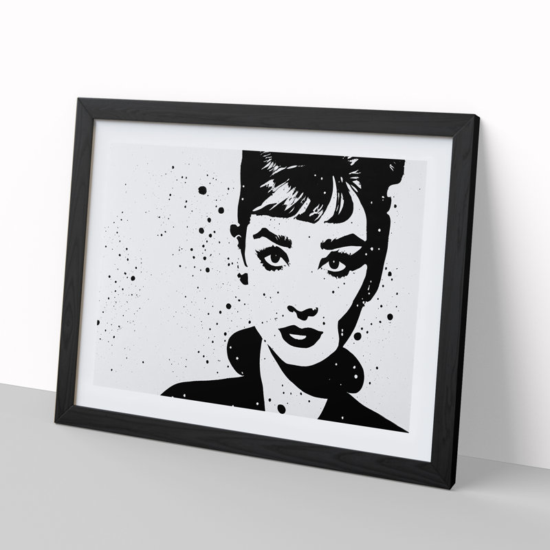Audrey Hepburn Monochrome Vol.2 - Single Picture Frame Print, Black Framed, 25cm H x 34cm W x 2cm D