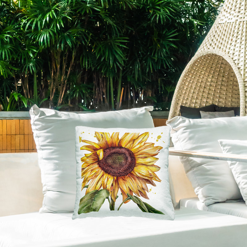 Coussin lumineux d'extérieur Bright Sunflower Bloom par Studio 731 rep. Levison Designs