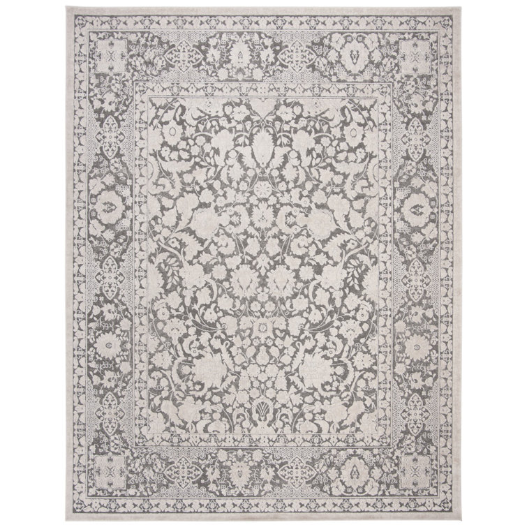 Calidia Oriental Dark Gray/Cream Area Rug