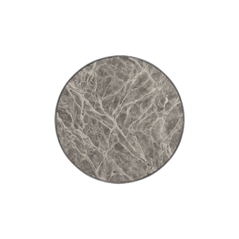 Machine Washable Gray Area Rug, Round 5'