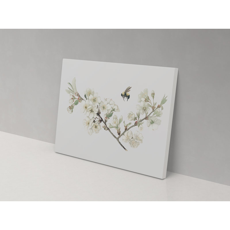 Bee Blossoms - Wrapped Canvas Print, 67cm H x 102cm W x 4cm D