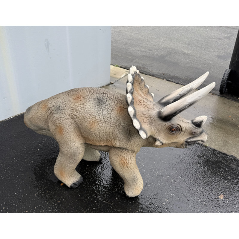Small Walking Triceratops Dinosaur Statue