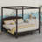 Canopy Platform Bed With Headboard-1332459163