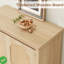 Table d'appoint 35,5 pouces avec console en rotin et table d'appoint avec armoire de rangement et tablette ouverte