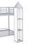 Lit simple superposé au-dessus de métal avec garde-robe et espace de rangement, gris et blanc-519584869