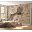 Papier peint animalier - Paon dans des tons froids-208815547