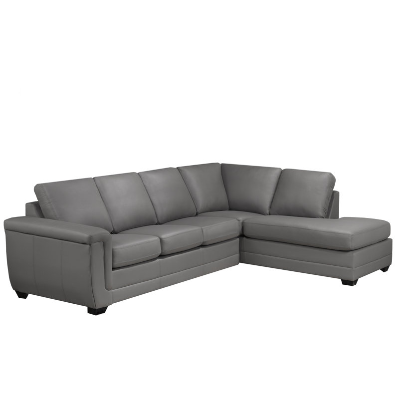 Upholstered L-Shaped Sectional Right Hand Facing, Gray 100% Polyester