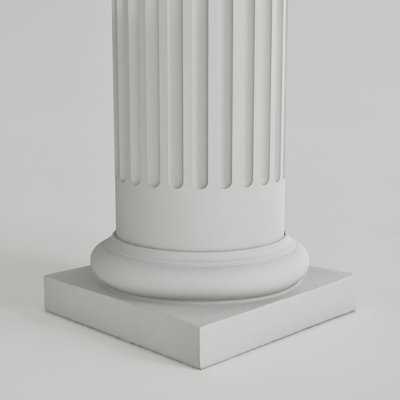 Endura-Stone Fluted Column Round Shaft Tapered Tuscan Base/Temple of Winds Capital, Unsplit/Whole