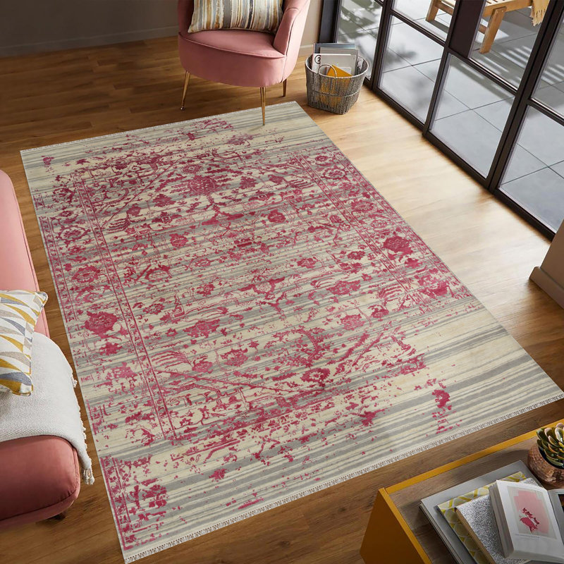 Tapis rectangulaire de conception unique 10 pi x 8 pi Ranveer