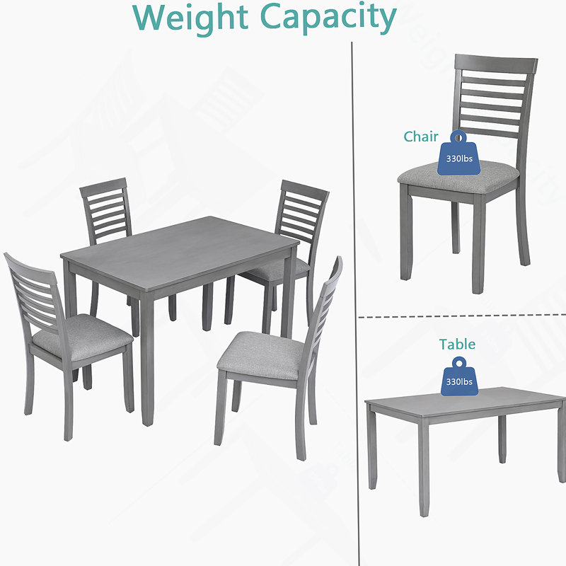 Table de salle à manger rectangulaire pour 4 personnes, table de salle à manger pour petits espaces