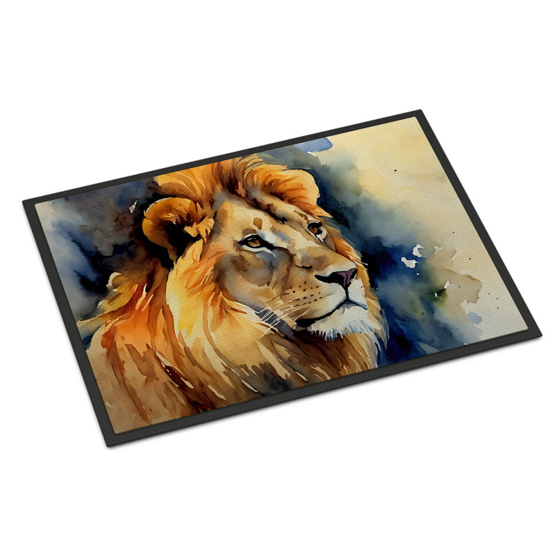 Rinesa Lion Non-Slip Indoor and Outdoor Door Mat, l 24 po x L 36 po
