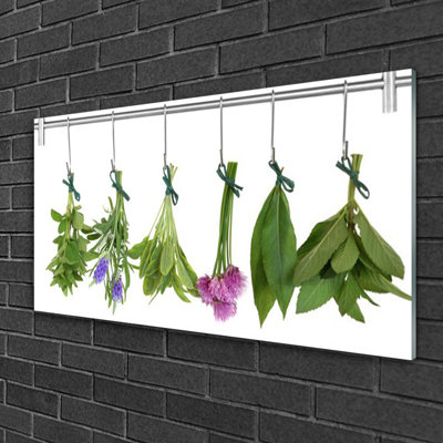 Glass Print Wall Art 100X50cm Image Printed On Glass Decorative Wall Picture Behind Toughened / Tempered Safety Real Glass For Kitchen & Living Room Theme: Petals Floral