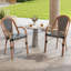 Chaises d'extérieur françaises 2 pièces avec accoudoirs en métal galvanisé blanc-62902158