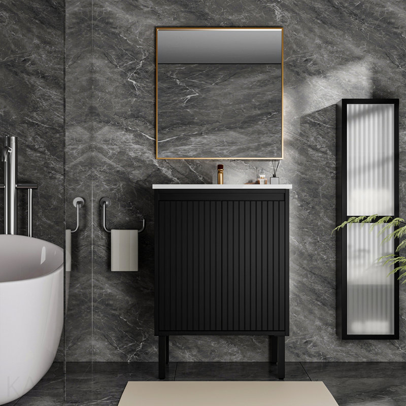 Meuble-lavabo 24 po sans lavabo, 24", Noir mat