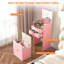 Coiffeuse et tabouret, ensemble multifonctionnel 3-en-1 avec éclairage tricolore, miroir HD, deux tiroirs coulissants et tabouret de rangement caché.-336038143