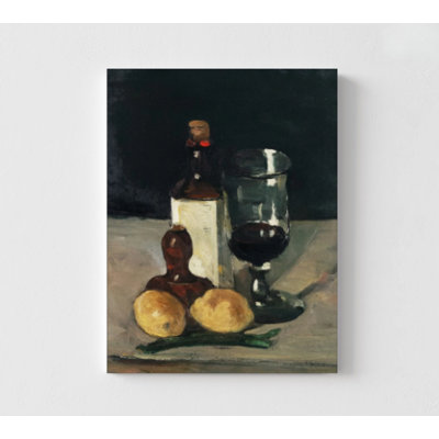 Nature morte avec bouteille, verre et citrons par Paul Cezanne