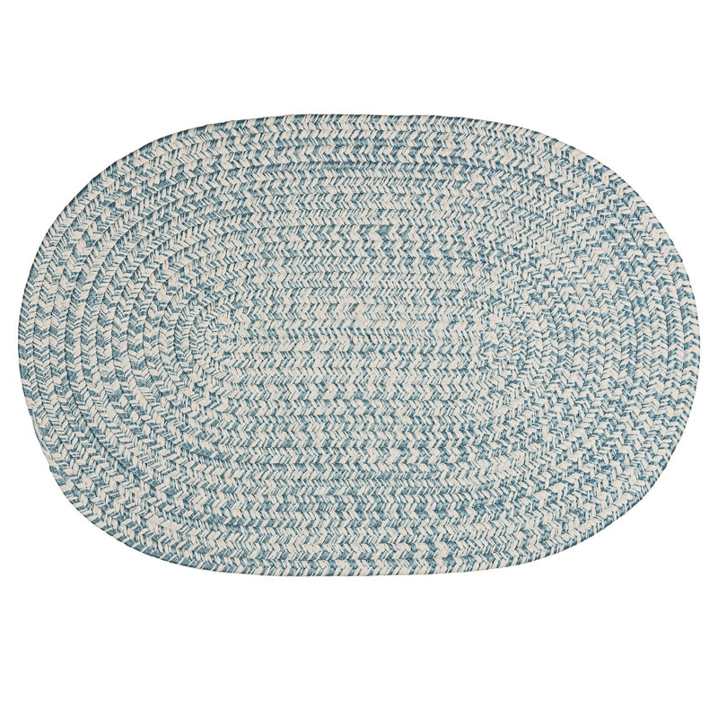 Tapis d'entrée / extérieur Traver Tweed, L 18 po x L 30 po, Bleu fédéral / blanc cassé
