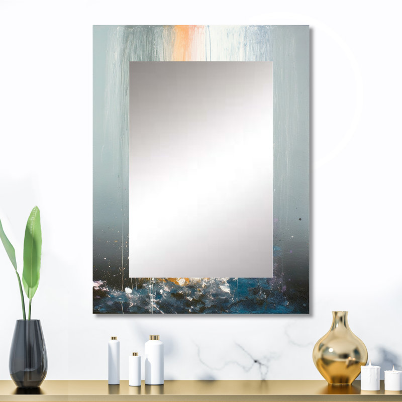 Early Morning Sunset Abstract Landscape - Landscapes Decorative Wall Mirror, Modern Mirror, Printed Metal Art, 32" x 24"