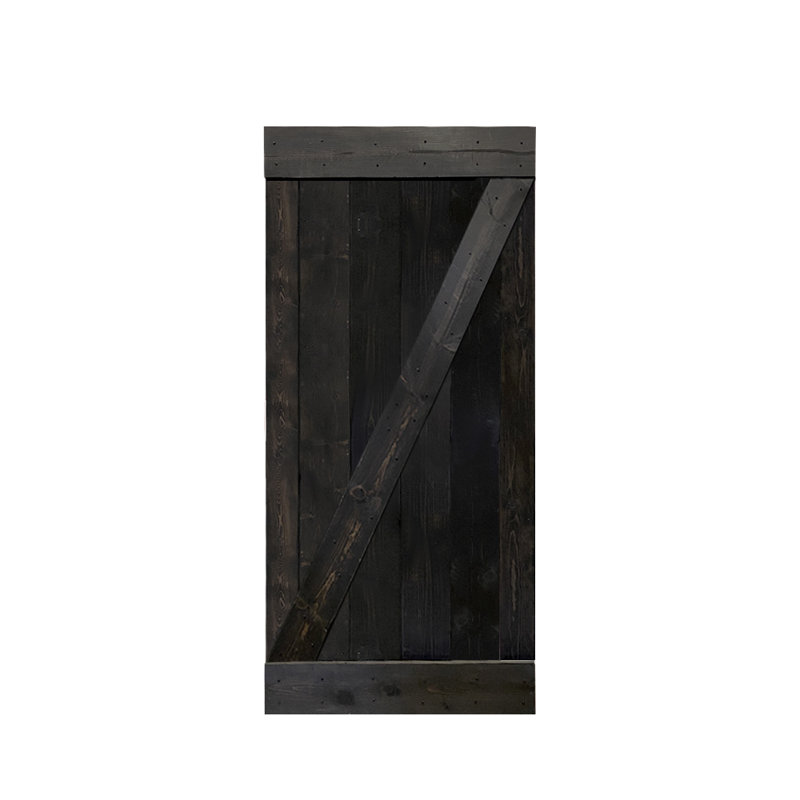 Porte de grange en bois lambrissé, Noir anthracite, 30 po x 84 po
