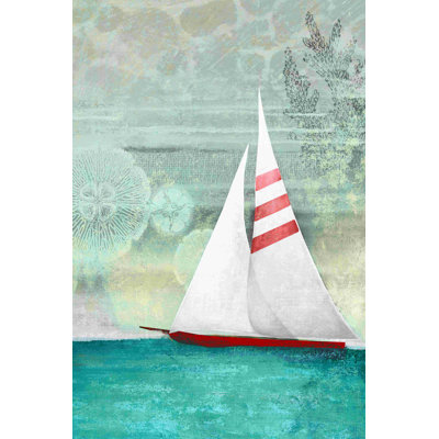 Voilier avec vue sur mer, impression sur toile tendue