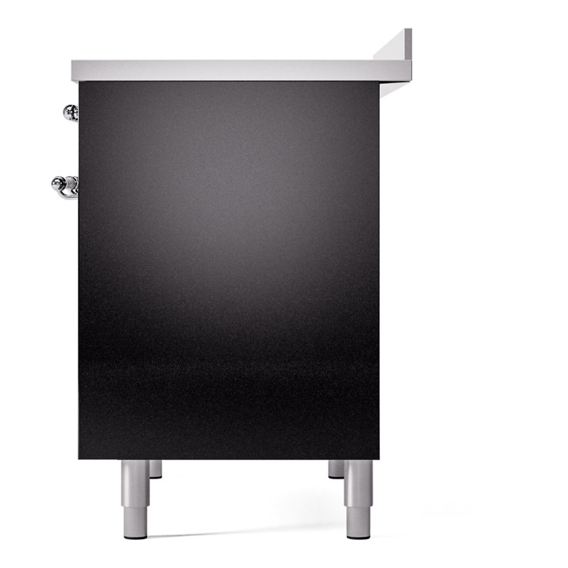 ILVE Nostalgie II 40 in Induction Range, Glossy Black/Chrome