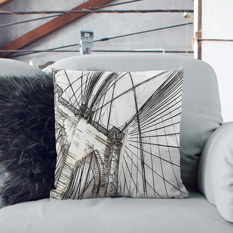 Square Cushion, Stone, 40cm H x 40cm W x 15cm D