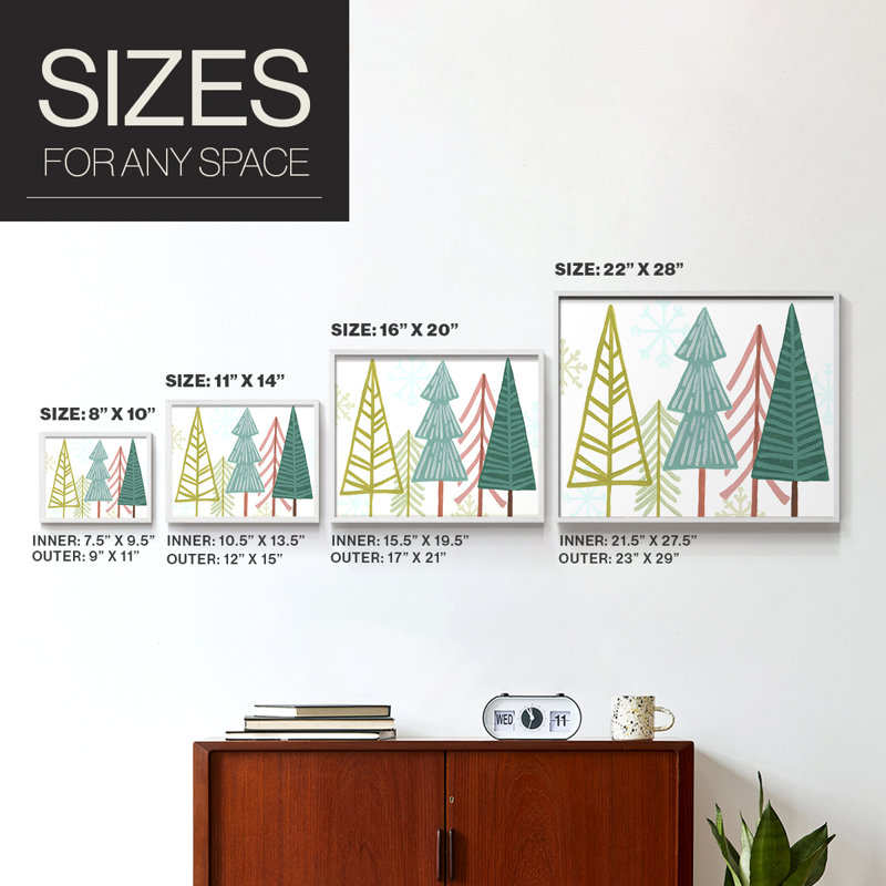 Modern Holiday Collection A -Framed Print - Restickable, 8" H x 10" W, White