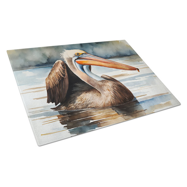 Caroline's Treasures Pelican Glass Cutting Board Large | Wayfair