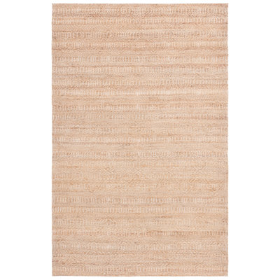 Bovina Natural Fibre Handloomed Jute Cotton Abstract Rug in Ivory/Natural