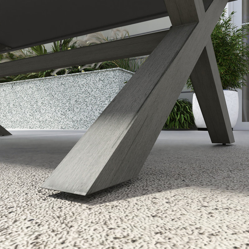 Rectangular Aluminum Outdoor Side Table, Dark Gray