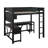 Full-Size Gaming Loft Bed With Built-In Desk, Charging Station And LED Lights, Includes Storage Shelf, Cloth Bag And Sturdy Wood Frame-1063452251