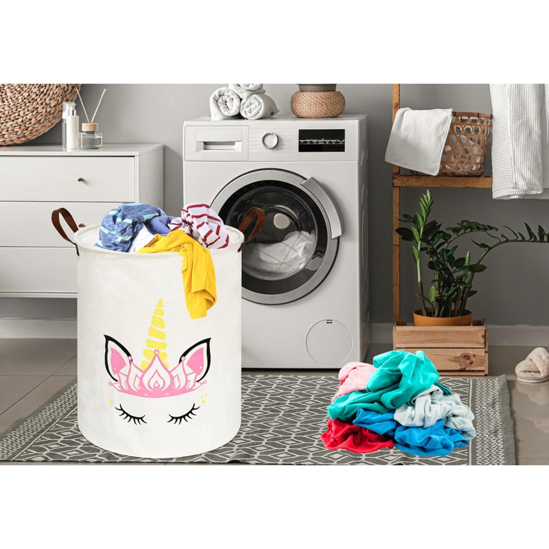 Baby Waterproof Storage Basket Kids Hamper Nursery Bins Organizer Gift Toy Box Laundry Basket For Women Large Canvas Collapsible Chest For Home/Dorm/Office/Room Décor