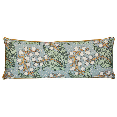 The Willow Cascade Chinoiserie Lumbar Pillow - Multicolor - 36" x 14"