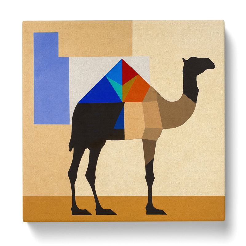 Camel Suprematism No.1 - No Frame Print, 50cm H x 50cm W x 3cm D
