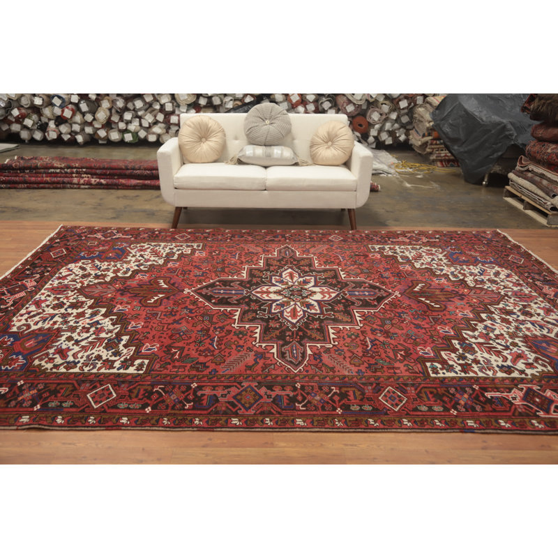 Tapis oriental traditionnel à teinture végétale 8 x 11